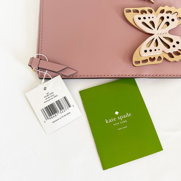 🚨🚨LOW START! KATE SPADE Gia Dusty Peony Butterflies Clutch Wristlet - Picture 5 of 9
